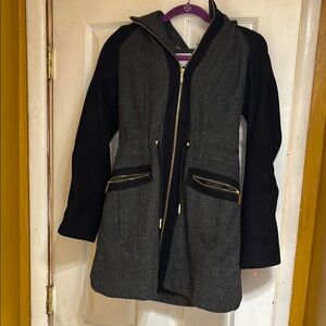 Laundry By Shelli Segal Black and Gray Pea Coat